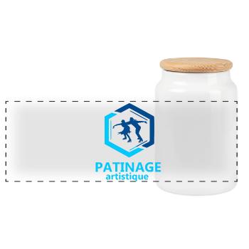 Figure skating - Panoramic Cookie Jar with Wooden Lid - white - Front