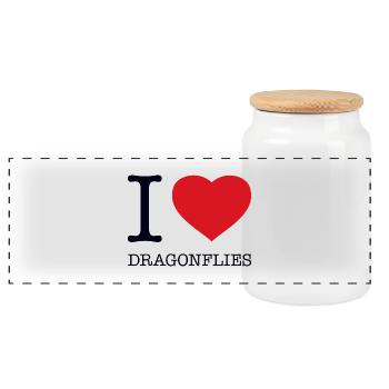 J’AIME LES LIBELLULES - Boîte à biscuits avec couvercle en bois - blanc - Devant