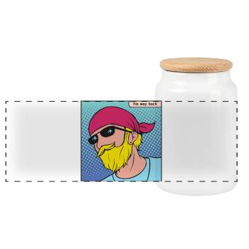 Motard Pop Art avec bandana - Boîte à biscuits avec couvercle en bois - blanc - Devant