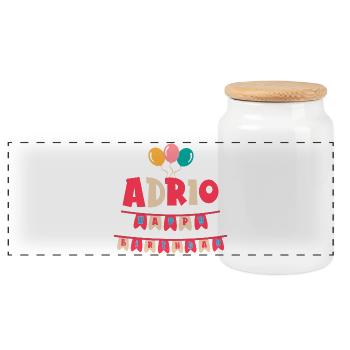 Adrio t-shirt joyeux anniversaire t-shirt - Boîte à biscuits avec couvercle en bois - blanc - Devant