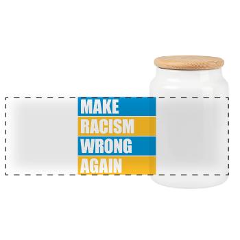 make racism wrong again - Panorama Keksdose mit Holzdeckel - Weiß - Vorne