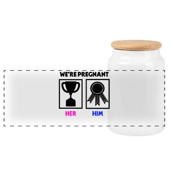 Déclaration des parents enceintes - Boîte à biscuits avec couvercle en bois - blanc - Devant