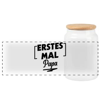Papa Parents Grossesse Complète Enceinte - Boîte à biscuits avec couvercle en bois - blanc - Devant