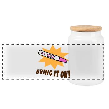 Grossesse Mère Déclaration Bébé - Boîte à biscuits avec couvercle en bois - blanc - Devant