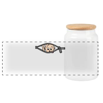 Bébé Mère Enceinte Ventre de bébé Famille née - Boîte à biscuits avec couvercle en bois - blanc - Devant
