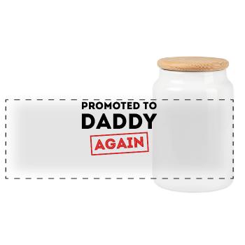 Famille Bonheur Parents Papa Déclaration Bébé Enceinte - Boîte à biscuits avec couvercle en bois - blanc - Devant