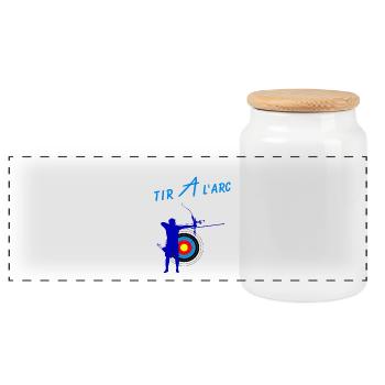 Archery - Panoramic Cookie Jar with Wooden Lid - white - Front