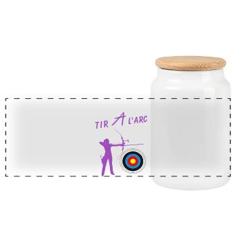 Archery - Panoramic Cookie Jar with Wooden Lid - white - Front