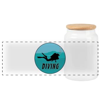 Scuba Diving - Panorama Keksdose mit Holzdeckel - Weiß - Vorne