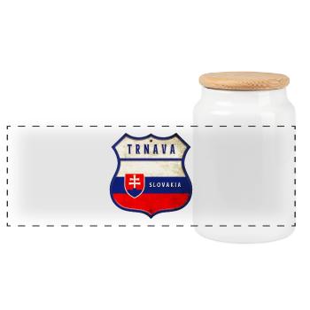 Trnava Slowakei Wappen Flaggen Design - Panorama Keksdose mit Holzdeckel - Weiß - Vorne