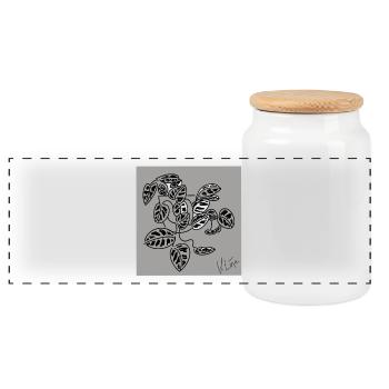 Zimmerpflanze Poster - Panorama Keksdose mit Holzdeckel - Weiß - Vorne