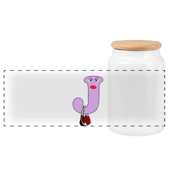 J - Boîte à biscuits avec couvercle en bois - blanc - Devant