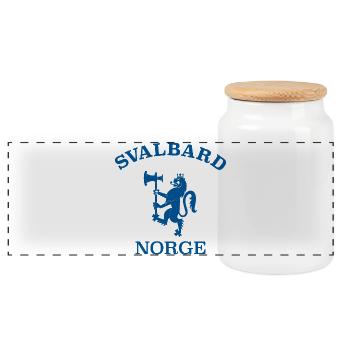 SVALBARD Norwegen Norge Norway - Panorama Keksdose mit Holzdeckel - Weiß - Vorne