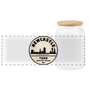 Newcastle Skyline Seal UK Toon - Panoramic Cookie Jar with Wooden Lid - white - Front