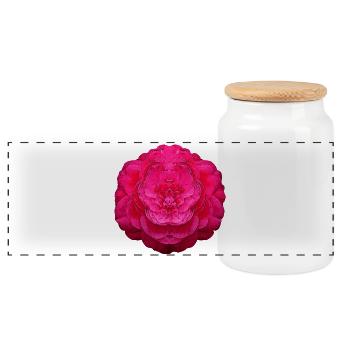 kamelie wasserpixel vorne, japanische blumen - Panorama Keksdose mit Holzdeckel - Weiß - Vorne