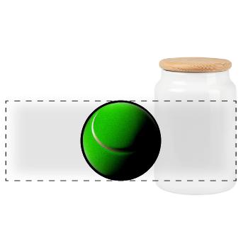 Tennis ball sunrise - Panoramic Cookie Jar with Wooden Lid - white - Front
