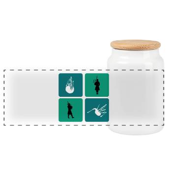 Dudelsack Design - Panorama Keksdose mit Holzdeckel - Weiß - Vorne