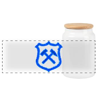 Hammer und Schlägel Bergbau Schalke Kohle Geschenk - Panorama Keksdose mit Holzdeckel - Weiß - Vorne