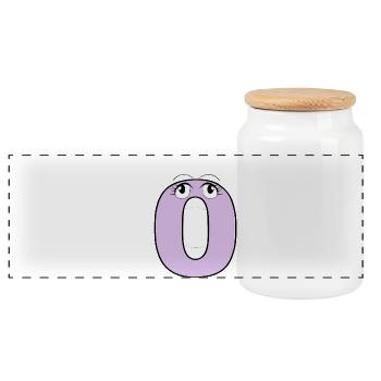 O - Boîte à biscuits avec couvercle en bois - blanc - Devant