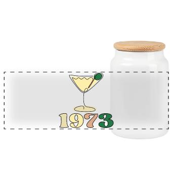 BIRTHDAY GIFTS 1973 - COCKTAIL ALCOHOL GLASS - Panoramic Cookie Jar with Wooden Lid - white - Front