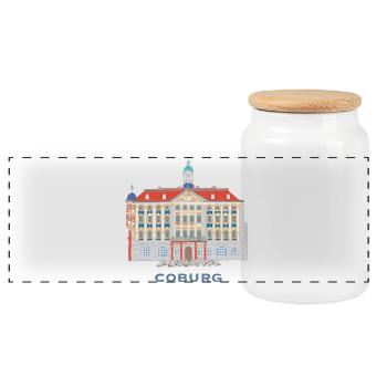 Coburg, hôtel de ville historique, Bavière, Allemagne - Boîte à biscuits avec couvercle en bois - blanc - Devant
