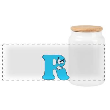R - Boîte à biscuits avec couvercle en bois - blanc - Devant