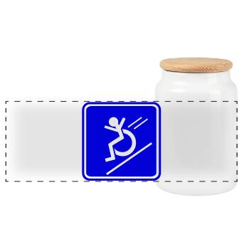 Cette personne en fauteuil roulant se dépose rapidement * - Boîte à biscuits avec couvercle en bois - blanc - Devant