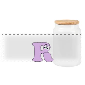 R - Boîte à biscuits avec couvercle en bois - blanc - Devant