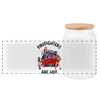 Déclaration sur les pompiers sauveteurs Brigade des pompiers - Boîte à biscuits avec couvercle en bois - blanc - Devant