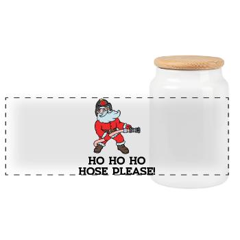 Professional Fire Brigade Statement Volunteer Fire Brigade - Panoramic Cookie Jar with Wooden Lid - white - Front