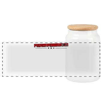 Firefighter Saying Fire brigade Professional fire brigade - Panoramic Cookie Jar with Wooden Lid - white - Front