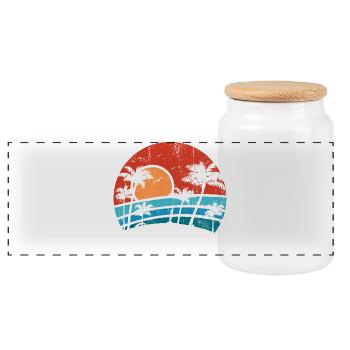 Schöner Sommersonnenuntergang - Panorama Keksdose mit Holzdeckel - Weiß - Vorne