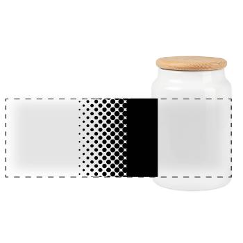 Black points - Panorama Keksdose mit Holzdeckel - Weiß - Vorne