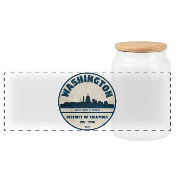 Washington DC Vintage - Panorama Keksdose mit Holzdeckel - Weiß - Vorne