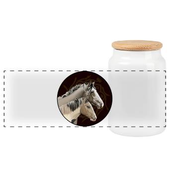 Jumeaux dans le Cercle Mandala - Boîte à biscuits avec couvercle en bois - blanc - Devant