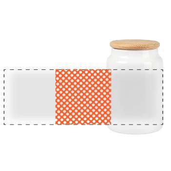 Modèle de texture d’arrière-plan Dots Personnaliser - Boîte à biscuits avec couvercle en bois - blanc - Devant