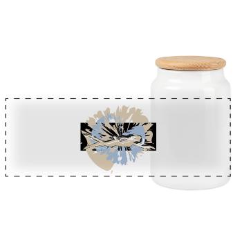 Perfektes Design für dein Schwimmoutfit - Panorama Keksdose mit Holzdeckel - Weiß - Vorne