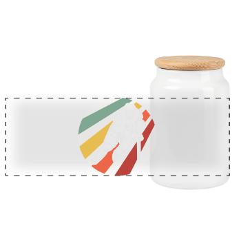 Eishockey - Panoramic Cookie Jar with Wooden Lid - white - Front