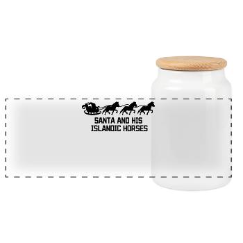 Chevaux islandais Gallop Chevaux Déclaration Amour Cheval - Boîte à biscuits avec couvercle en bois - blanc - Devant