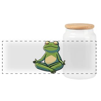 Süßer Frosch - Panorama Keksdose mit Holzdeckel - Weiß - Vorne