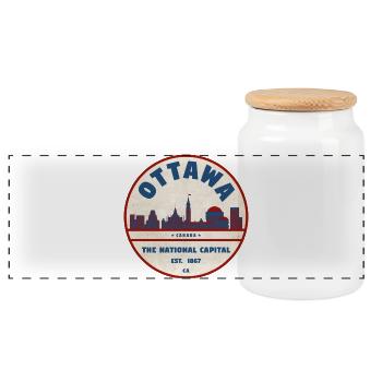Ottawa Skyline Rétro - Boîte à biscuits avec couvercle en bois - blanc - Devant