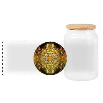 Nature Mandala Éponge Sous-marine - Boîte à biscuits avec couvercle en bois - blanc - Devant
