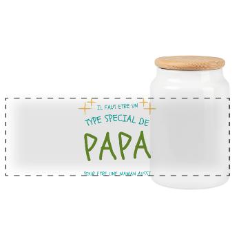 Papa spécial, maman aussi - Boîte à biscuits avec couvercle en bois - blanc - Devant