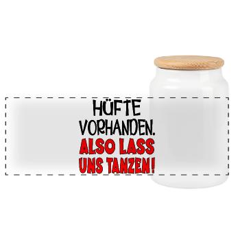 TANZEN HÜFTE - Panorama Keksdose mit Holzdeckel - Weiß - Vorne