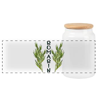 Planter le Romarin - Plantes Aromatiques - JARDIN - Boîte à biscuits avec couvercle en bois - blanc - Devant