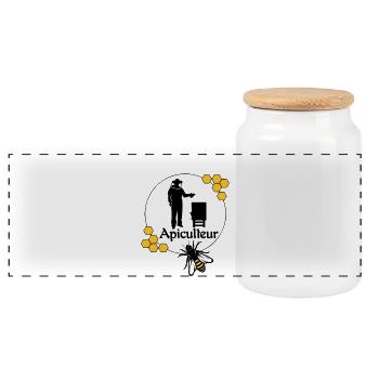 Apiculteur - Boîte à biscuits avec couvercle en bois - blanc - Devant
