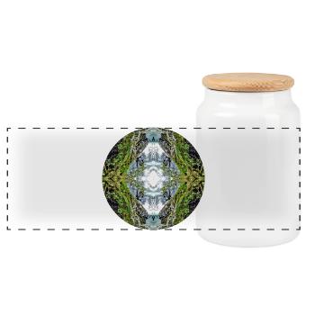 Natur Mandala Neuseeland - Panorama Keksdose mit Holzdeckel - Weiß - Vorne