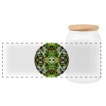 Natur Mandala Neuseeland - Panorama Keksdose mit Holzdeckel - Weiß - Vorne