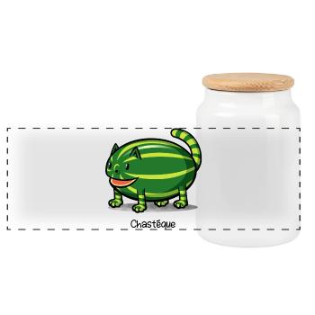 Chastèque - Boîte à biscuits avec couvercle en bois - blanc - Devant