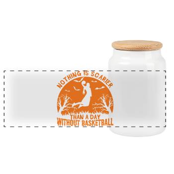Basketball Player Quote - Panoramic Cookie Jar with Wooden Lid - white - Front